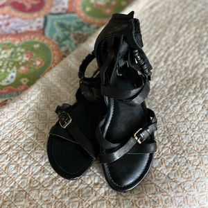 Black strappy gladiator sandals